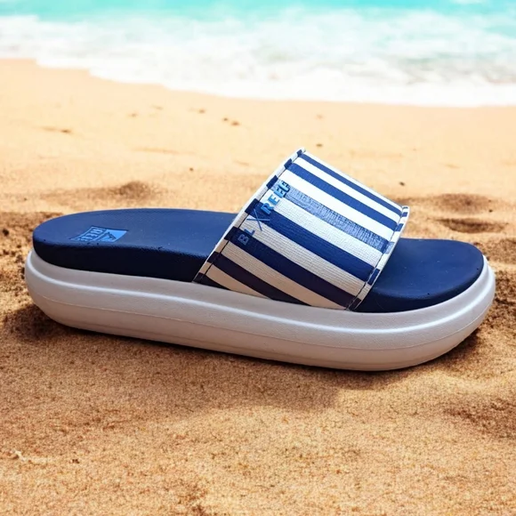 Reef Cushion Bondi Bay Bluestone Slide Sandal Women's Size 9 Beach Boat Summer - Picture 3 of 12